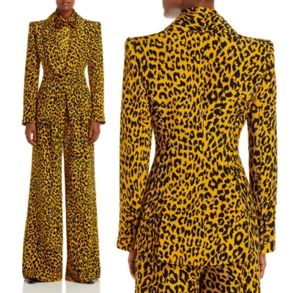 SERGIO HUDSON 100% Silk Cheetah Print Blazer - Picture 6 of 15